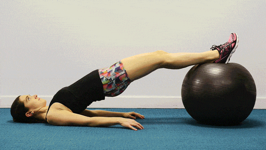 This roll works out both your hamstrings and glutes.
