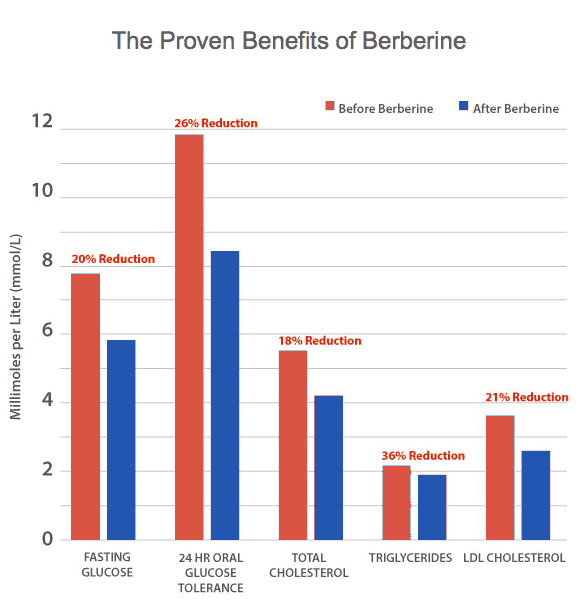 Berberine reduces blood sugar